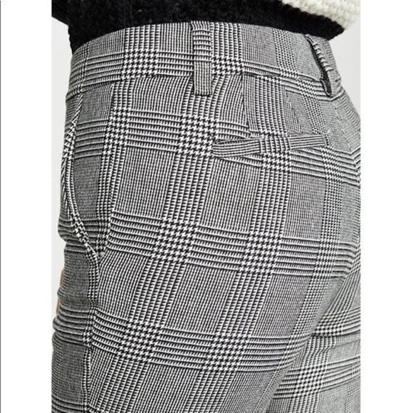 Frame • Black White Plaid Cropped Perfect Trouser - Picture 2 of 4